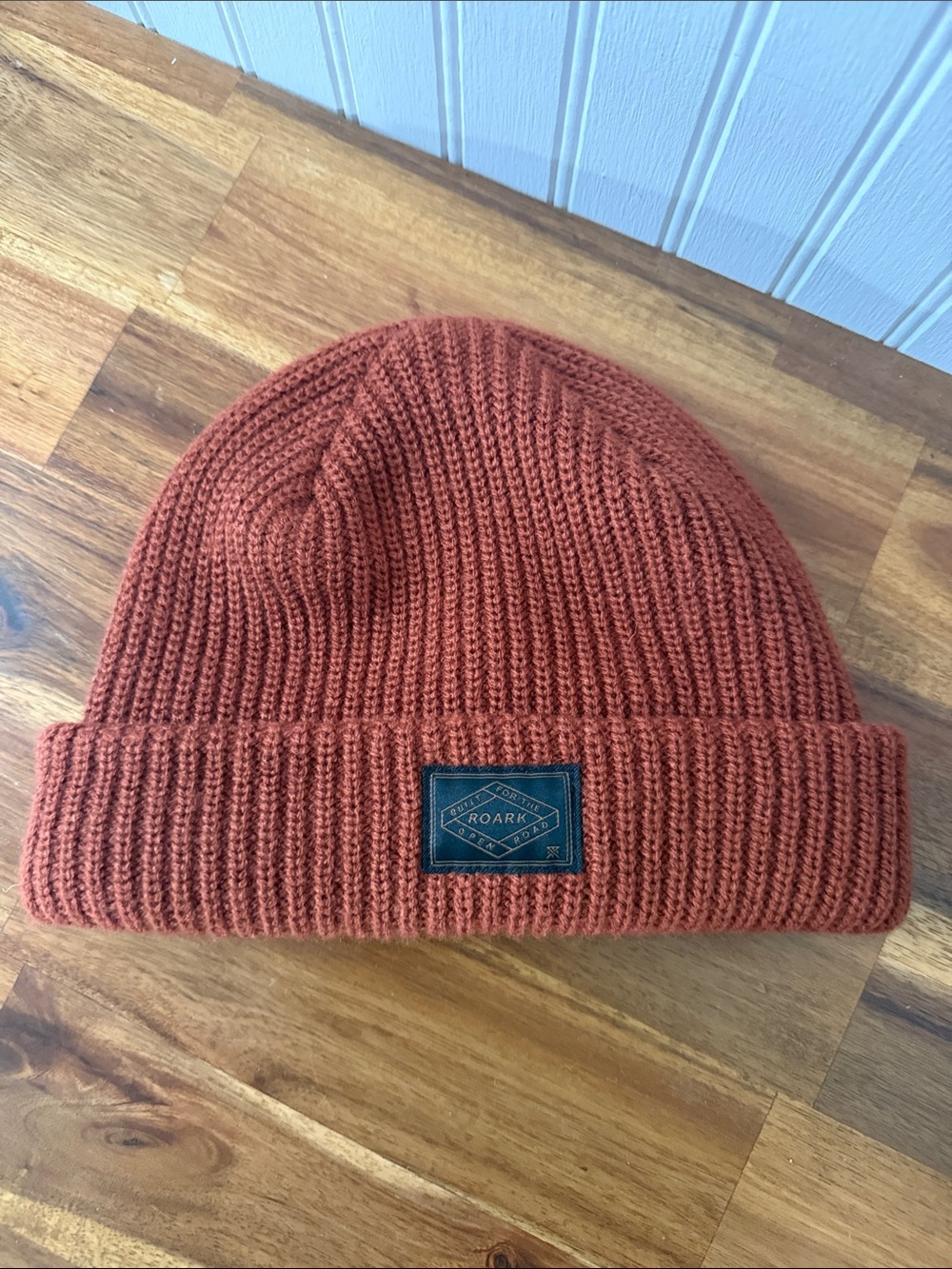 Roark Rust Orange Ribbed Cuffed Beanie